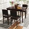5-Piece Dining Set for 4 with Rubber Wood Legs, Compact Design for Small Dining Room